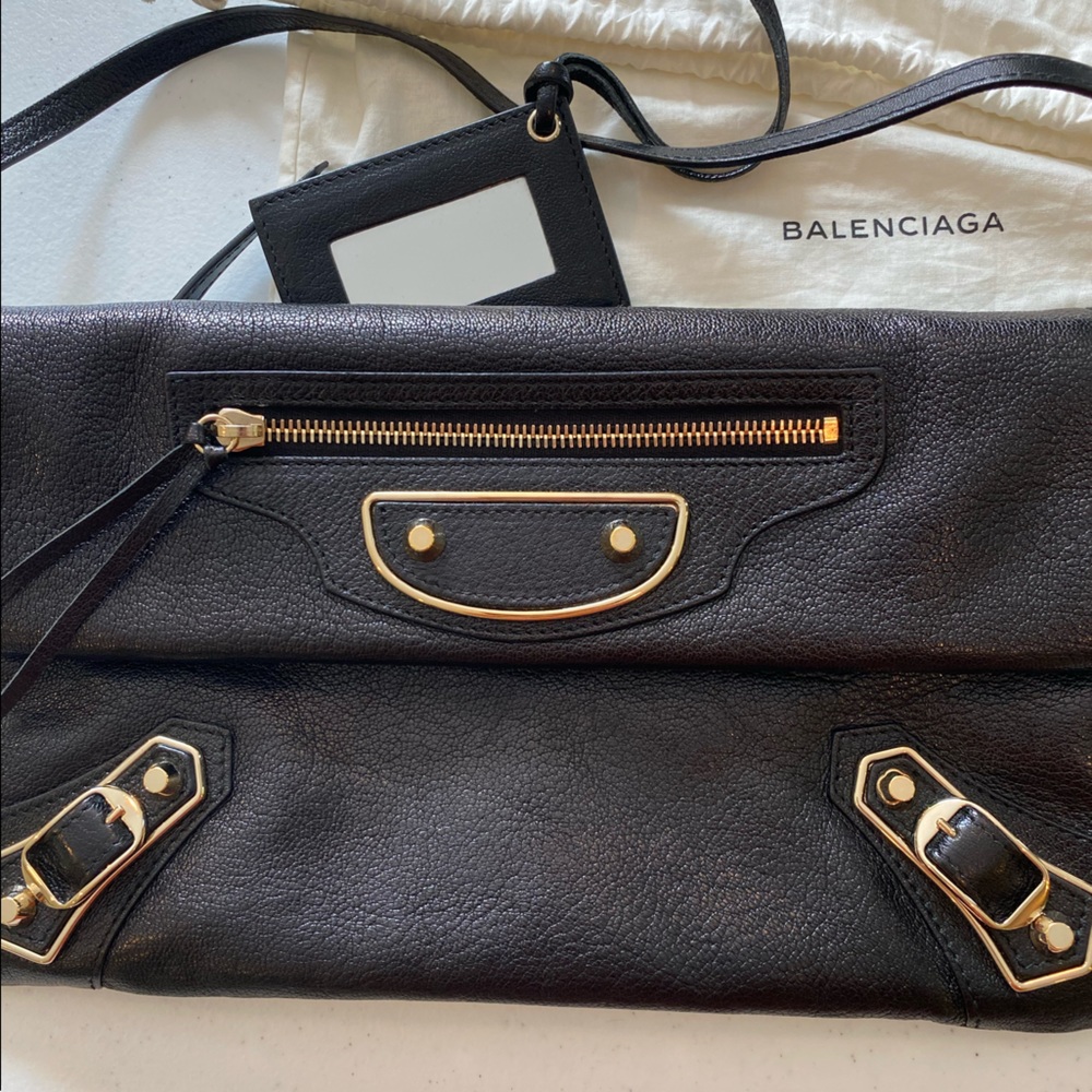 Balenciaga Metallic Edge Classic Envelope Clutch Bag